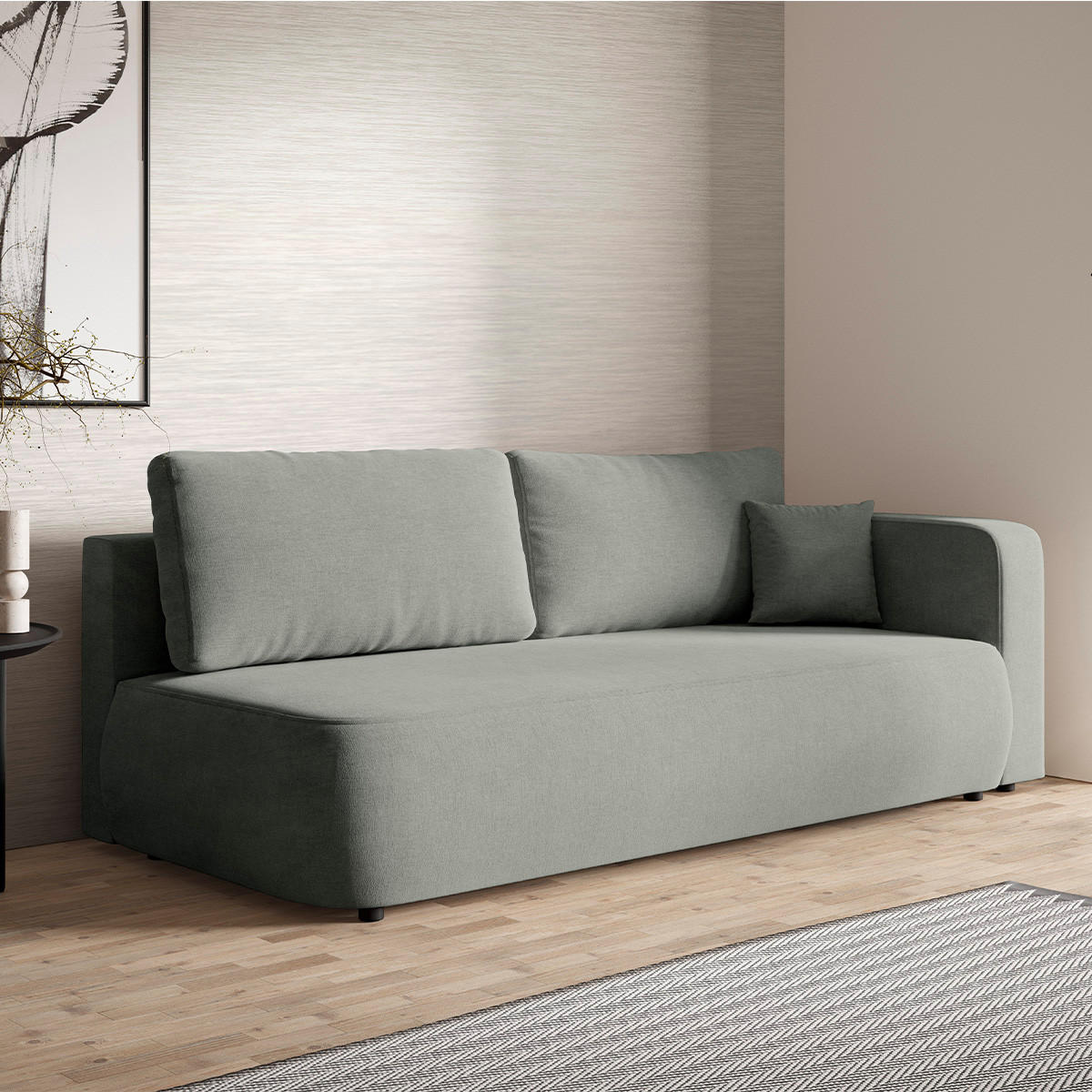 SOFA Antonio 3 Sitzplätze Grau - Grau, Holz (228/82/106cm) - Petits-meubles