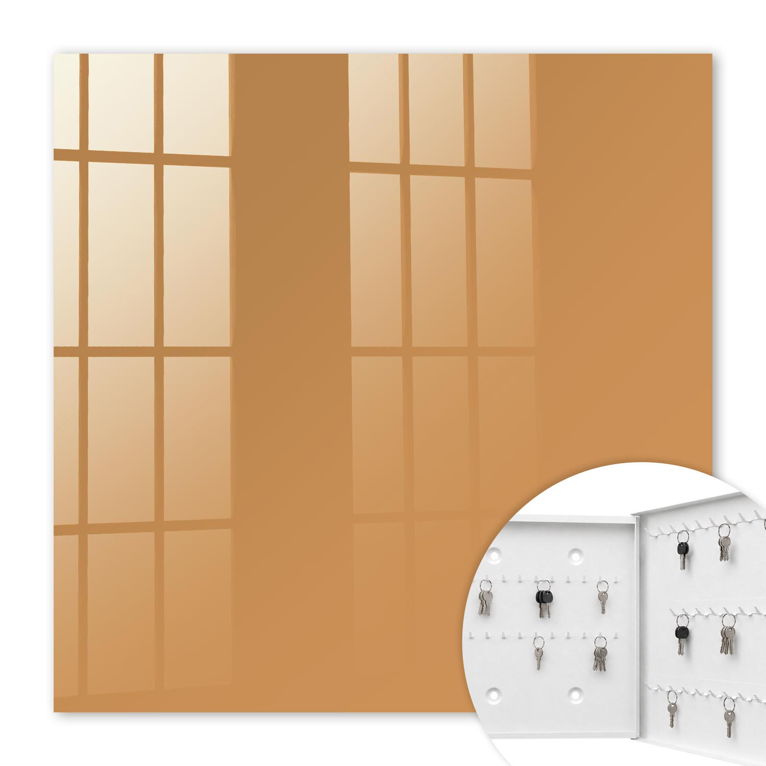SCHLÜSSELBOX Weiß 30x30 cm – Türöffnung nach rechts - Mattorange - Orange, Metall (30/30/5cm) - TULUP