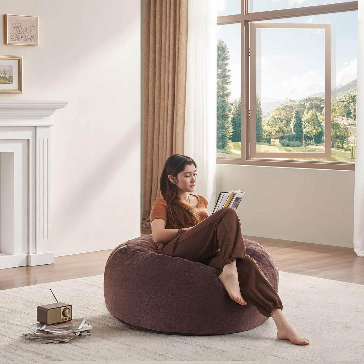 SITZSACKSOFA faltbar Braun - Braun, Kunststoff (90/50/90cm) - Beauniv