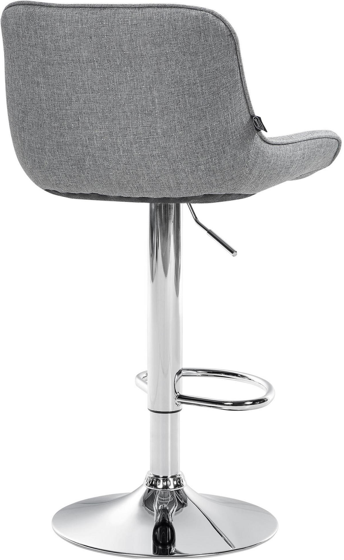 BARHOCKER 2er Set Stoff grau - Chromfarben/Grau, Textil/Metall (49/85/51cm) - CLP