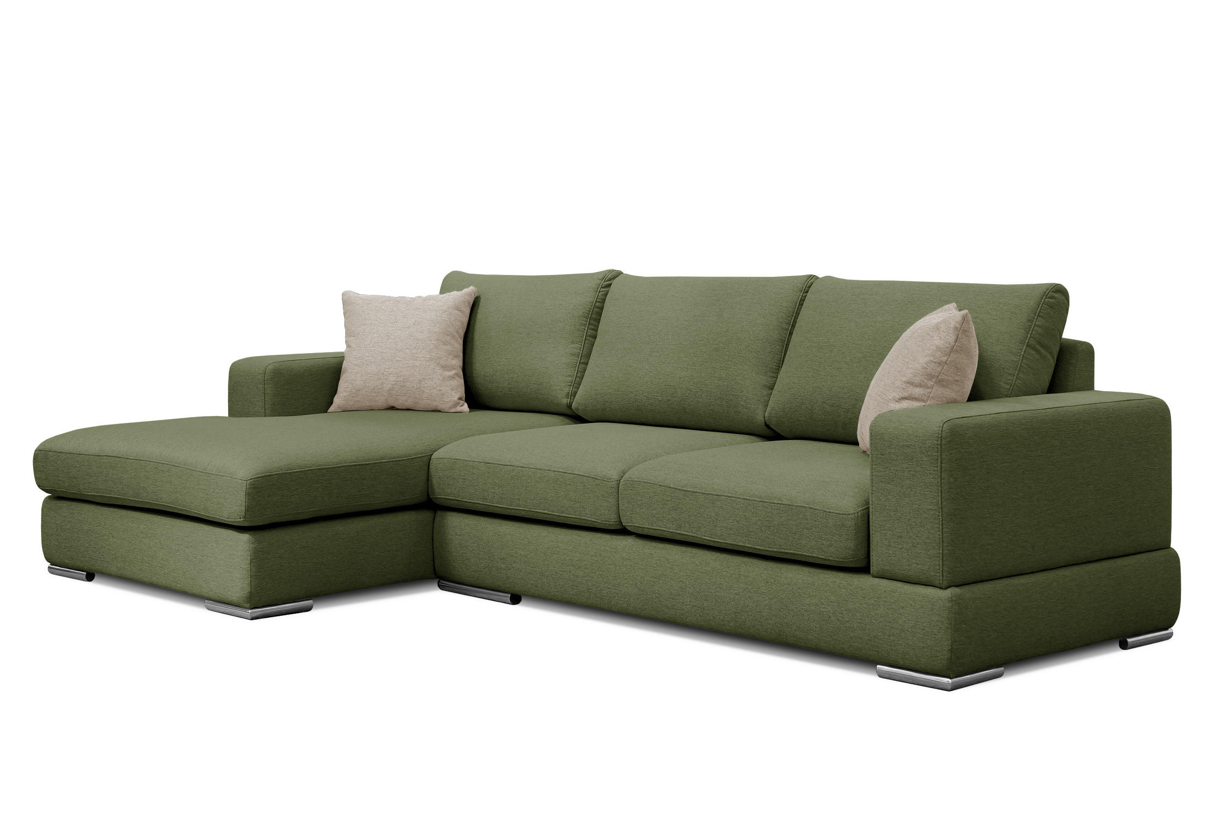 ECKSOFA OTTO 4-Sitzer, grün - Grün, Holzwerkstoff/Textil (159/279cm) - Courtois Laville
