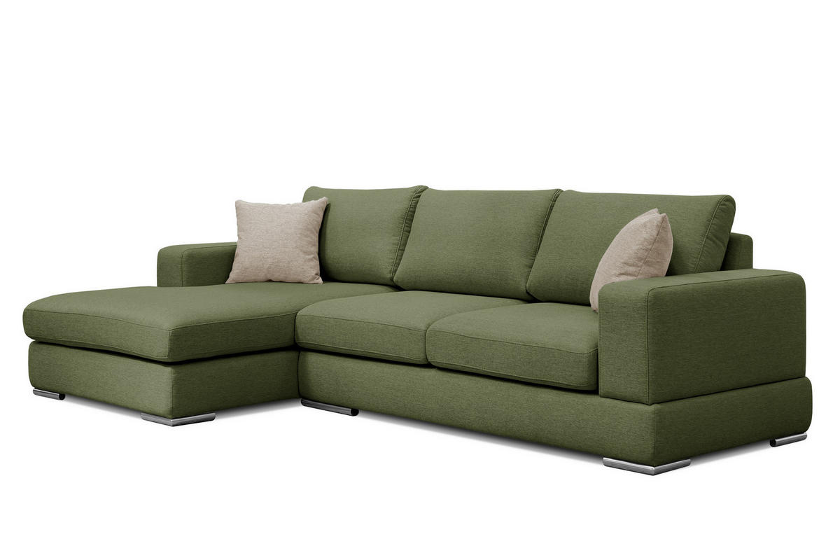ECKSOFA OTTO 4-Sitzer, grün - Grün, Holzwerkstoff/Textil (159/279cm) - Courtois Laville