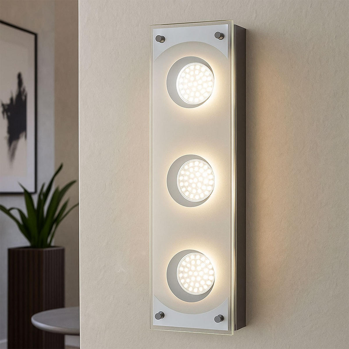 LED DECKENLEUCHTE Silber gebürstet - Silberfarben, Glas (7.5/35/10cm) - Esto