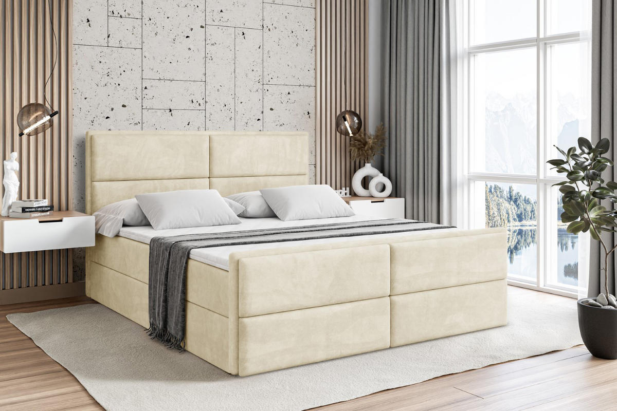 BOXBETT AURA-Z - 120 x 200 - H4 - Beige - Beige, Holzwerkstoff (120/200cm) - ALTDECOR