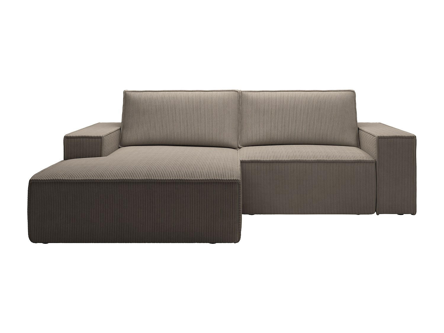 SCHLAFSOFA - 3 Personen - Samt - Taupe - - Taupe, Textil (240/85/167cm) - Vente-Unique
