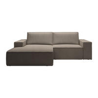 SCHLAFSOFA - 3 Personen - Samt - Taupe - - Taupe, Textil (240/85/167cm) - Vente-Unique