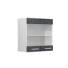 KÜCHENGLASSCHRANK R-Line Schwarz Beton 60 cm - Schwarz/Weiß, Holzwerkstoff (60/60/31cm) - Vicco