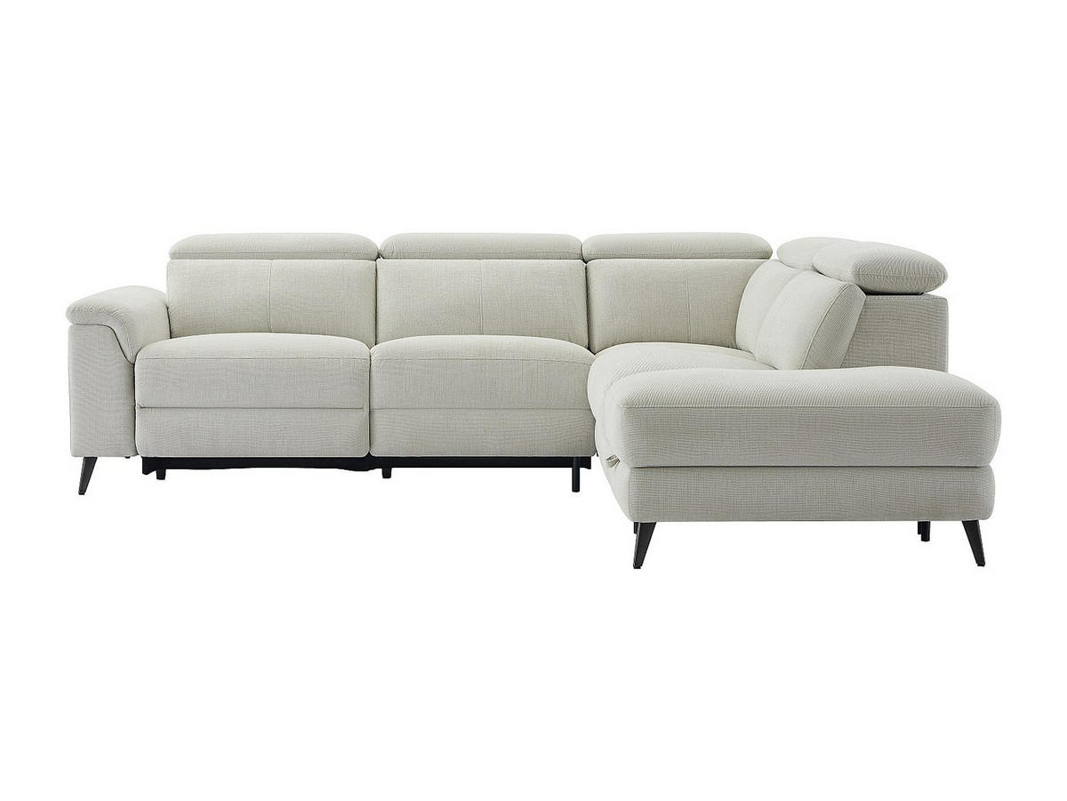 ECKSOFA Relaxsofa elektrisch - Stoff - Ecke Rechts - Beige - MAKORO - Beige, Textil (274/228cm) - Vente-Unique