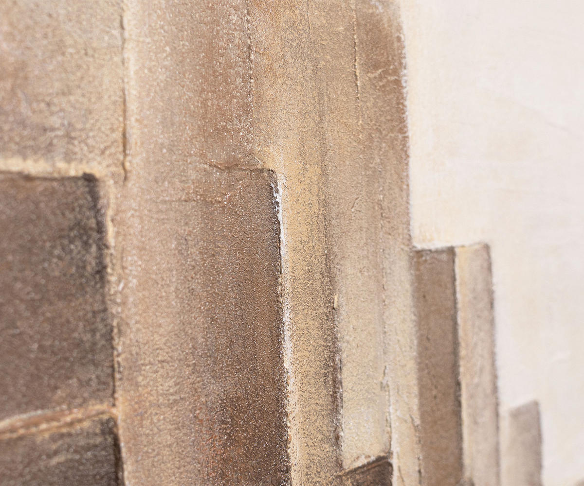 GEMÄLDE Grenzen der Illusion Schattenfugenrahmen Beige 140x100 cm - Beige, Holz (140/100cm) - YS-art gallery