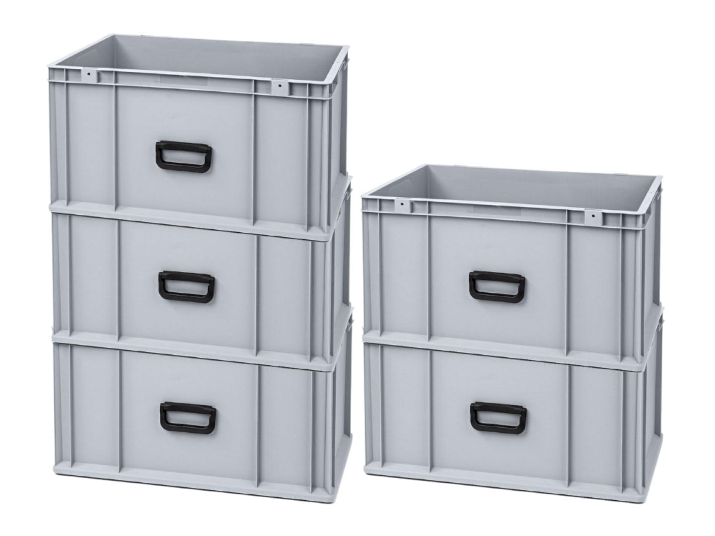EUROBOX 5x Nextgen Portable Uno 32x40x60cm 65 Liter - Grau, Kunststoff (40/32/60cm) - PROREGAL