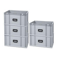 EUROBOX 5x Nextgen Portable Uno 32x40x60cm 65 Liter - Grau, Kunststoff (40/32/60cm) - PROREGAL