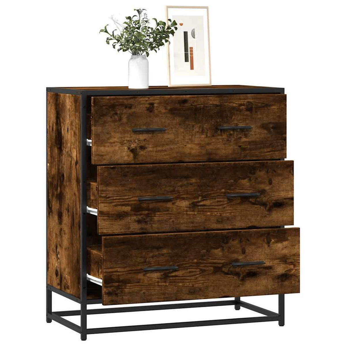 KOMMODE Sopi für Wohnzimmer Räuchereiche 68x35x76 cm - Eiche San Remo, Holz (68/76/35cm) - DELUKE