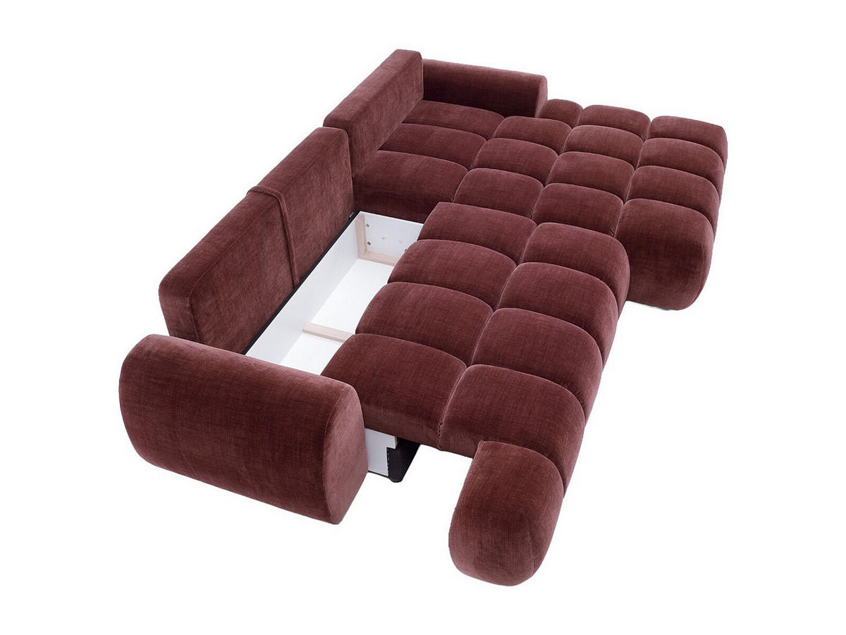 SCHLAFSOFA - 5 Personen - samt - bordeaux Farneta - Bordeaux, Kunststoff/Textil (280/86/177cm) - Vente-Unique