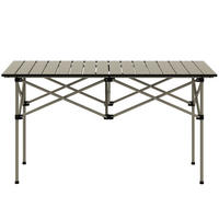 GARTENTISCH aus Aluminium 95 x 55 x 50 cm Beige mit Tragetasche - Beige, Metall (95/55/50cm) - Modfu