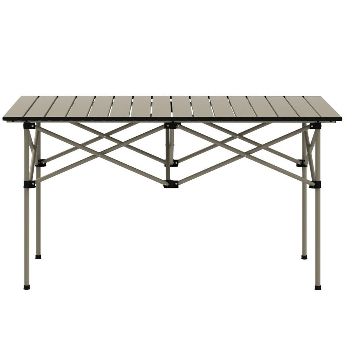 GARTENTISCH aus Aluminium 95 x 55 x 50 cm Beige mit Tragetasche - Beige, Metall (95/55/50cm) - Modfu