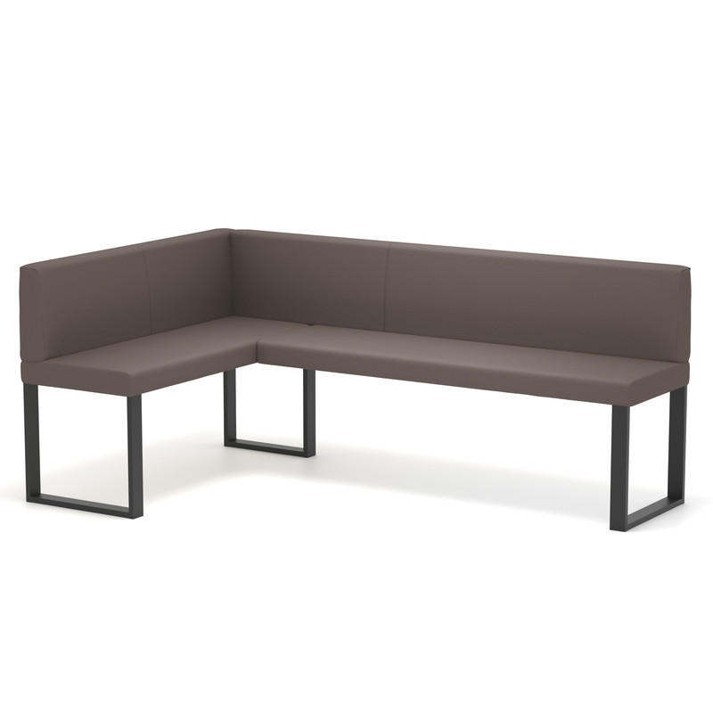 ECKBANK links SANA U Kunstleder glatt, 128/168 cm Braun - Braun, Kunststoff/Textil (128/168cm) - Idohome