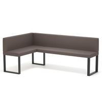 ECKBANK links SANA U Kunstleder glatt, 128/168 cm Braun - Braun, Kunststoff/Textil (128/168cm) - Idohome