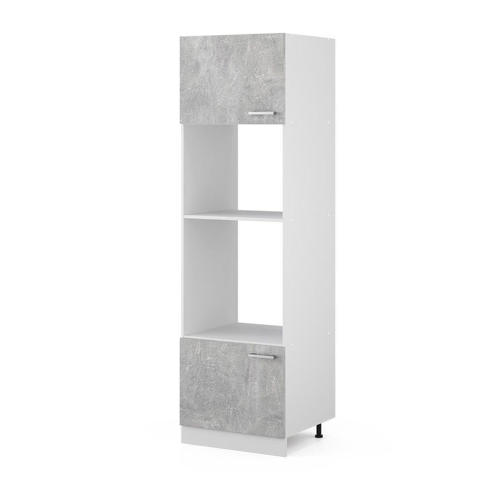 UNIVERSELLT HÖGSKÅP R-Line betong 60 cm med öppna hyllor och luckor Grå 207/60/57.2 cm