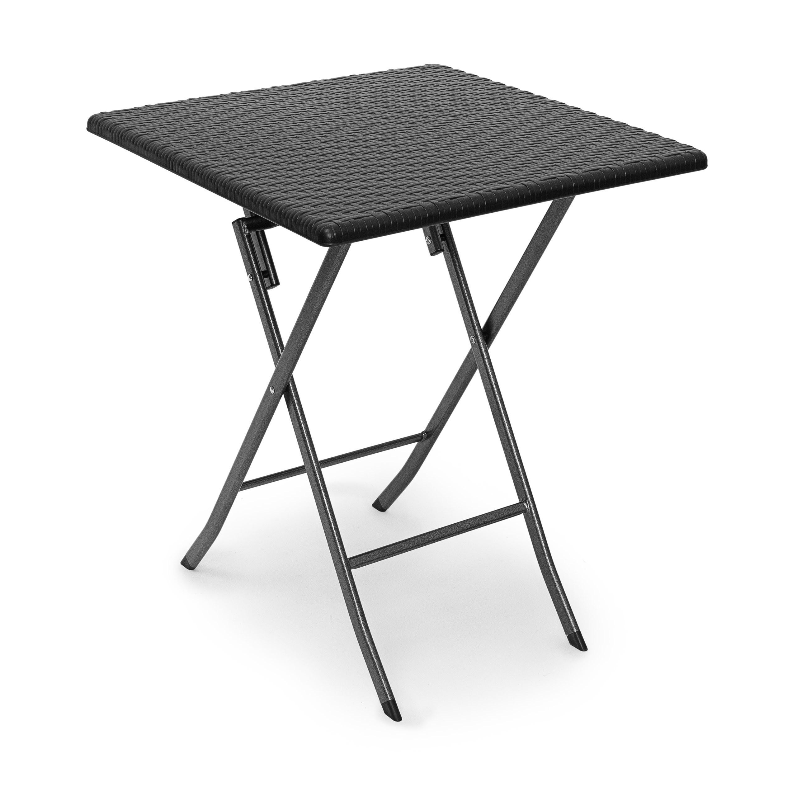 GARTENTISCH - Schwarz, Kunststoff/Metall (61.5/61.5/74cm) - Relaxdays