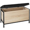 SITZTRUHE Calico,Kunstlederbezug,Industrial Holz hell, Eiche Sonoma - Naturfarben, Holzwerkstoff (41.5/50.5/81.5cm) - tectake