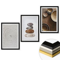 WANDBILDER 3er-Set - 40x60 cm Schwarzer Rahmen - Texturen in der modernen Kunst - Schwarz, Kunststoff (40/60cm) - ArtPrintCave
