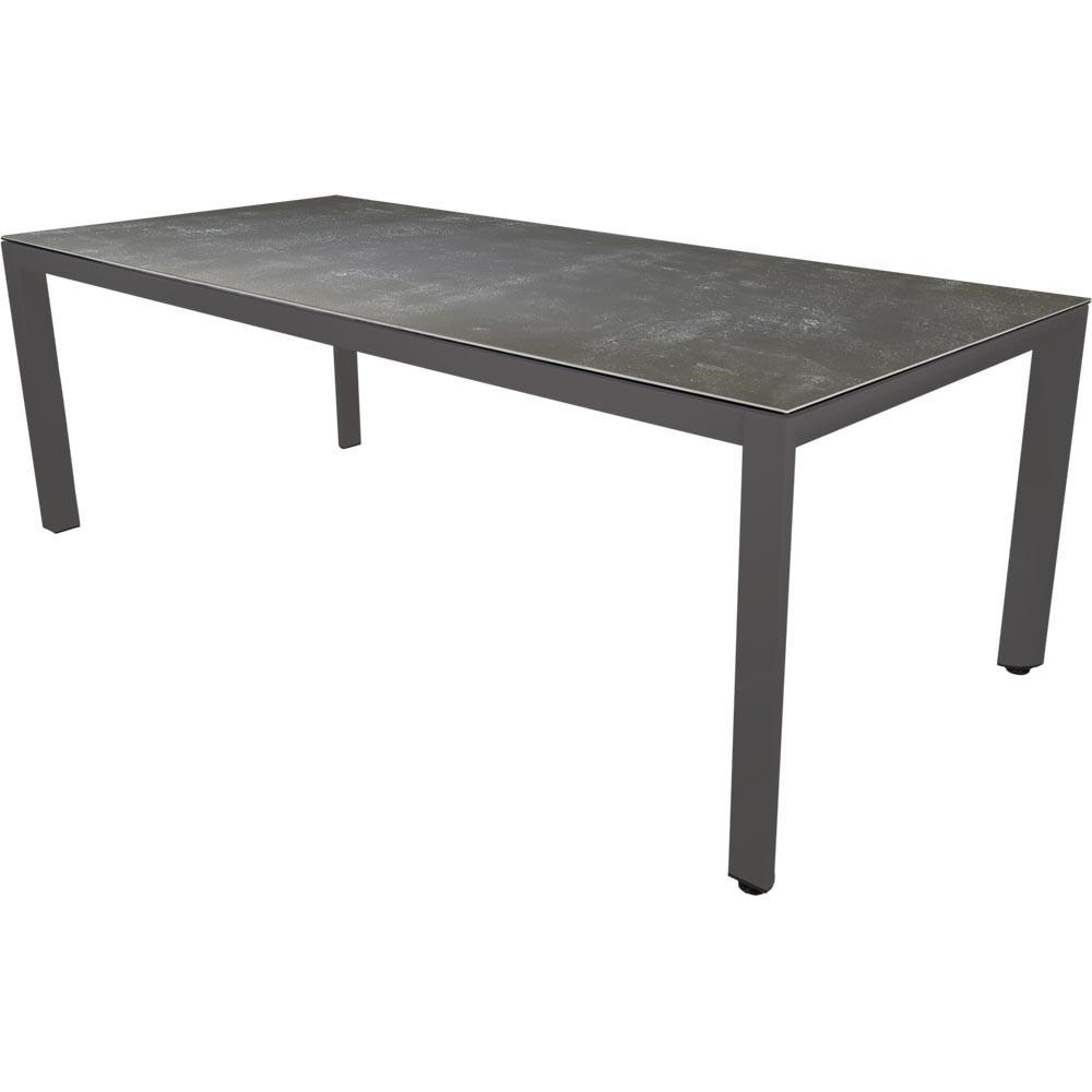 GARTENTISCH Mojito - Anthrazit - 220/100/74 cm - Dunkelgrau, Glas (220/100/74cm) - Lesli Living