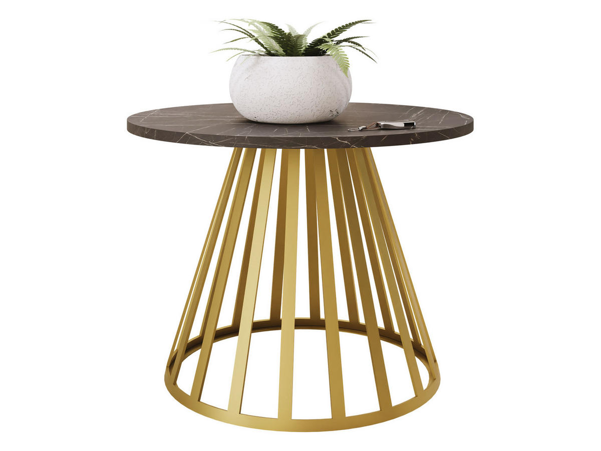 COUCHTISCH Mokod Mini - Goldfarben/Multicolor, Holzwerkstoff/Metall (58/58/45cm) - MIRJAN24