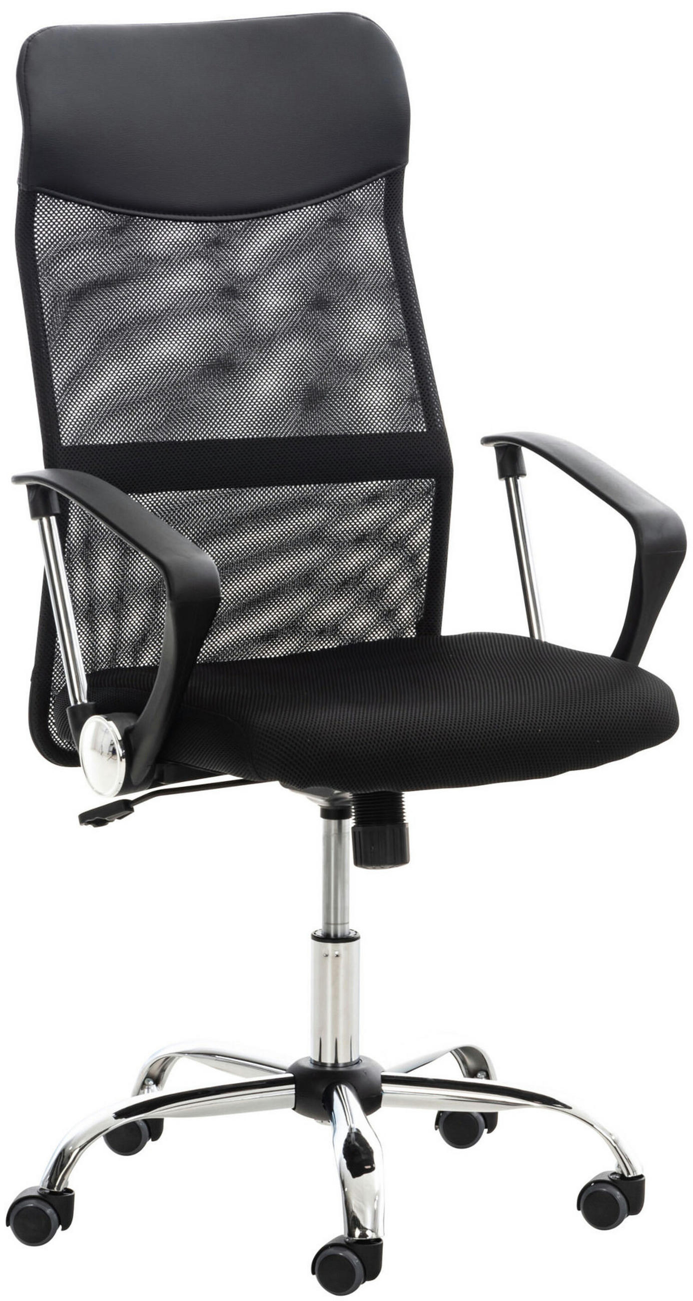 BÜROSTUHL Waterloo, Kunstleder Schwarz - Schwarz, Textil/Metall (60/118/53cm) - TPFLiving