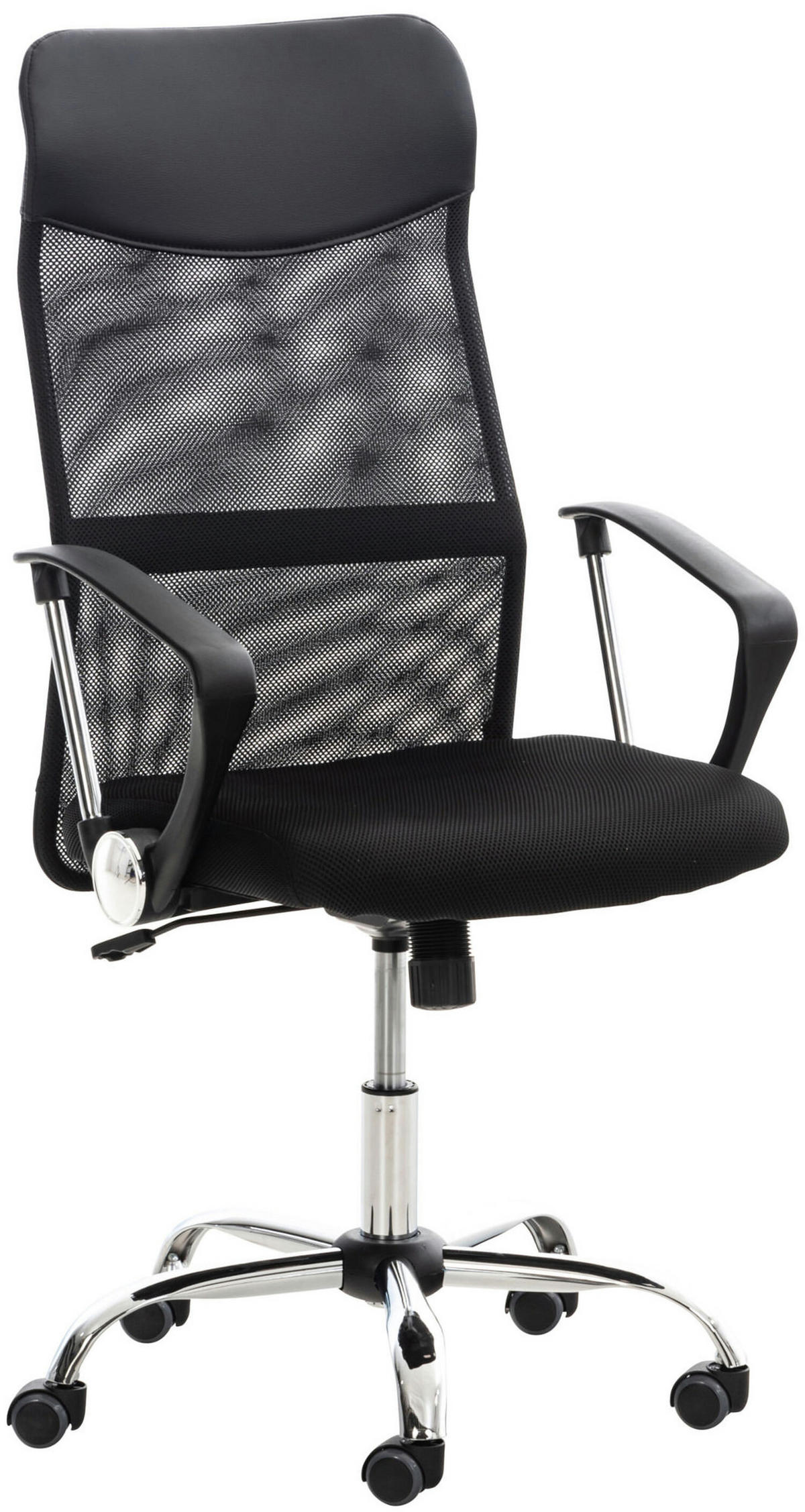 BÜROSTUHL Waterloo, Kunstleder Schwarz - Schwarz, Textil/Metall (60/118/53cm) - TPFLiving