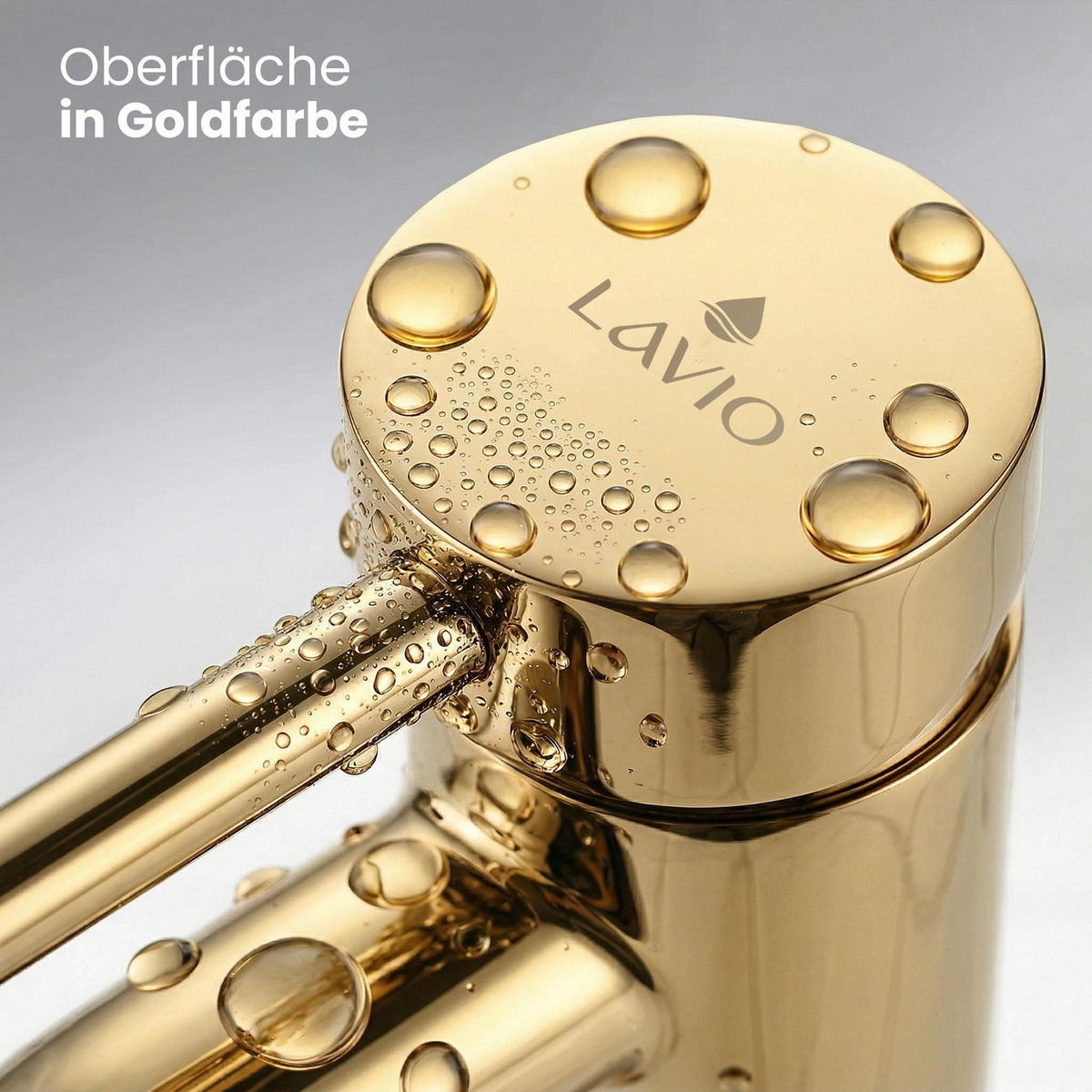 WASCHTISCHARMATUR Verti - Gold - Goldfarben, Keramik/Metall (5.3/30.5/9.2cm) - Akord