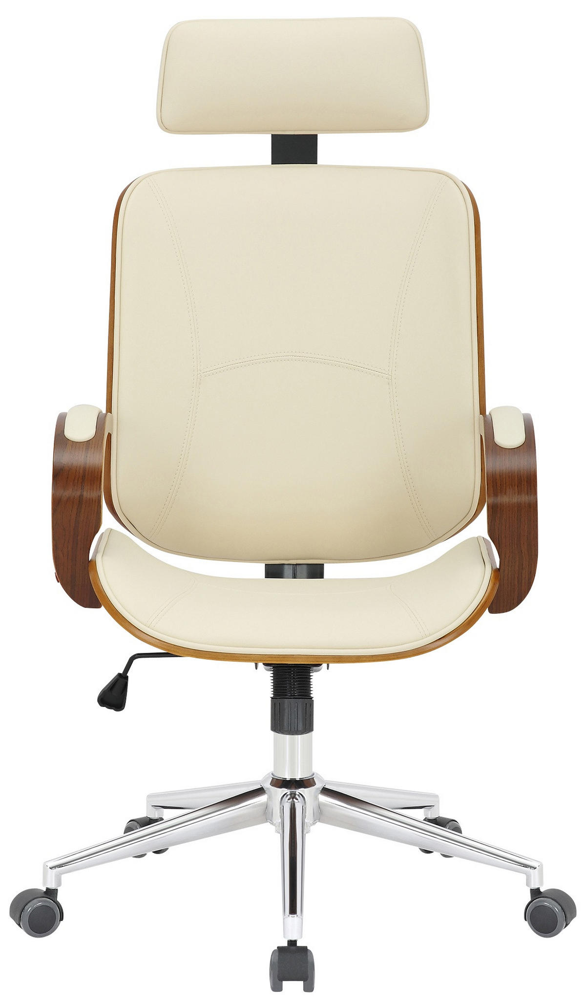 DREHSTUHL Lederlook Walnuss/Creme - Walnussfarben/Creme, Textil/Metall (70/118/70cm) - CLP
