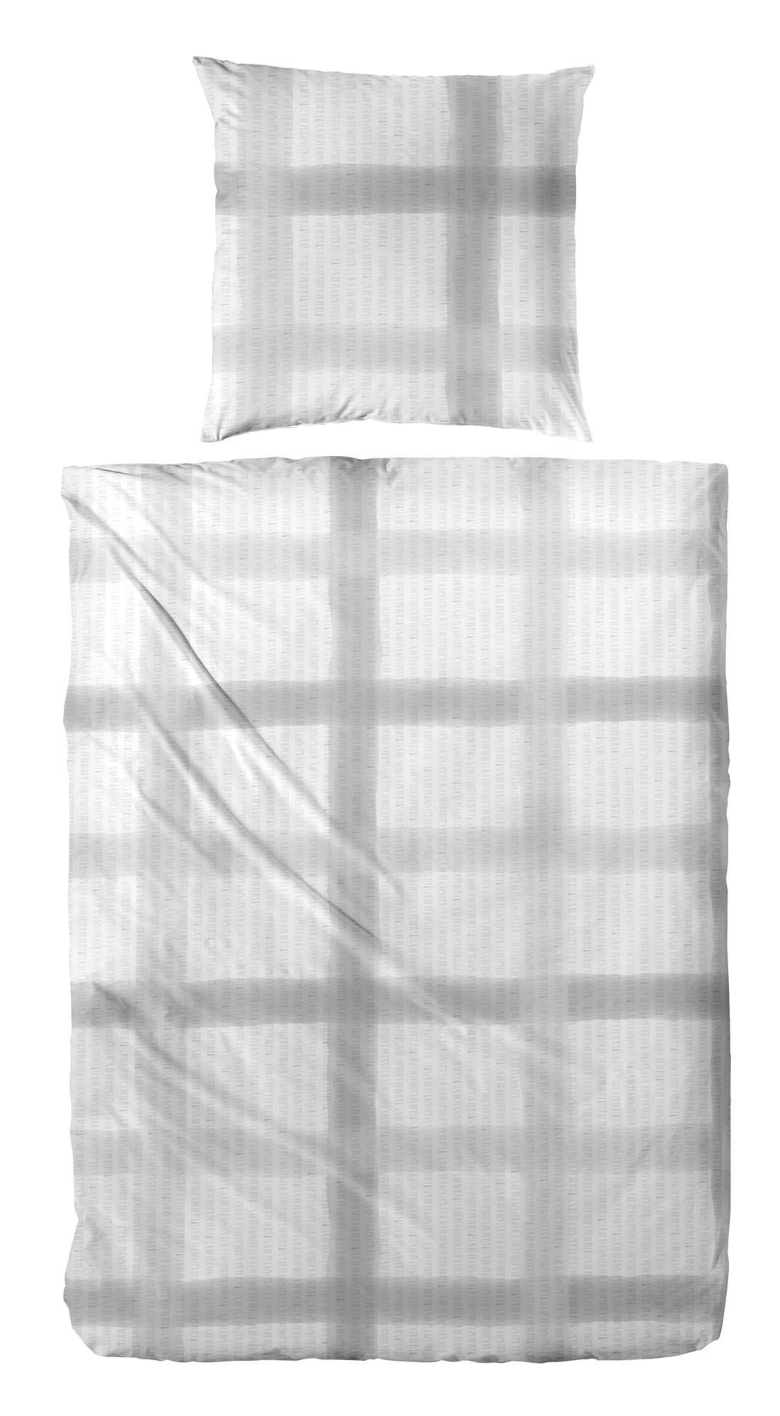 Carpe Sonno SEERSUCKER-BETTWÄSCHE 155x220 aus 100% Baumwolle, Sommer Bettbezug Bügelfrei 155 x 220 Grau kariert jetzt nur online ➤