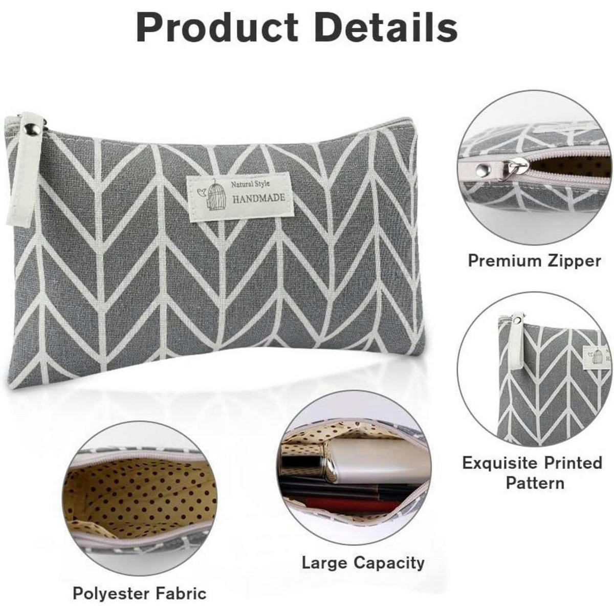 KOSMETIKTASCHE 2-teiliges Set Segeltuch Grau - Multicolor, Textil (18.5/2/26cm)