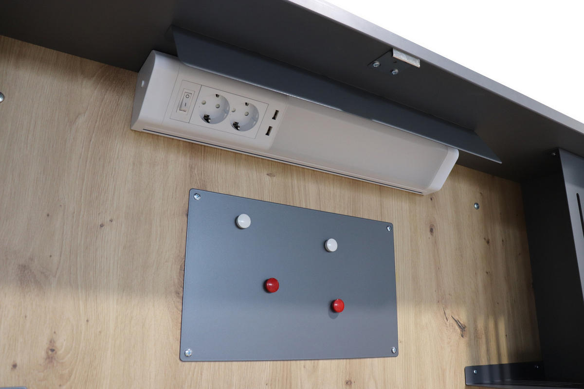 WANDSCHREIBTISCH WO 26/120/65 cm in Graphitfarben/Wildeiche - Wildeiche/Graphitfarben, Holzwerkstoff (26/120/65cm) - bümö