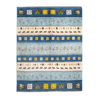 TEPPICH Rizbaf Blau 199/152 cm Schurwolle - Blau, Textil (152/199cm) - Looma