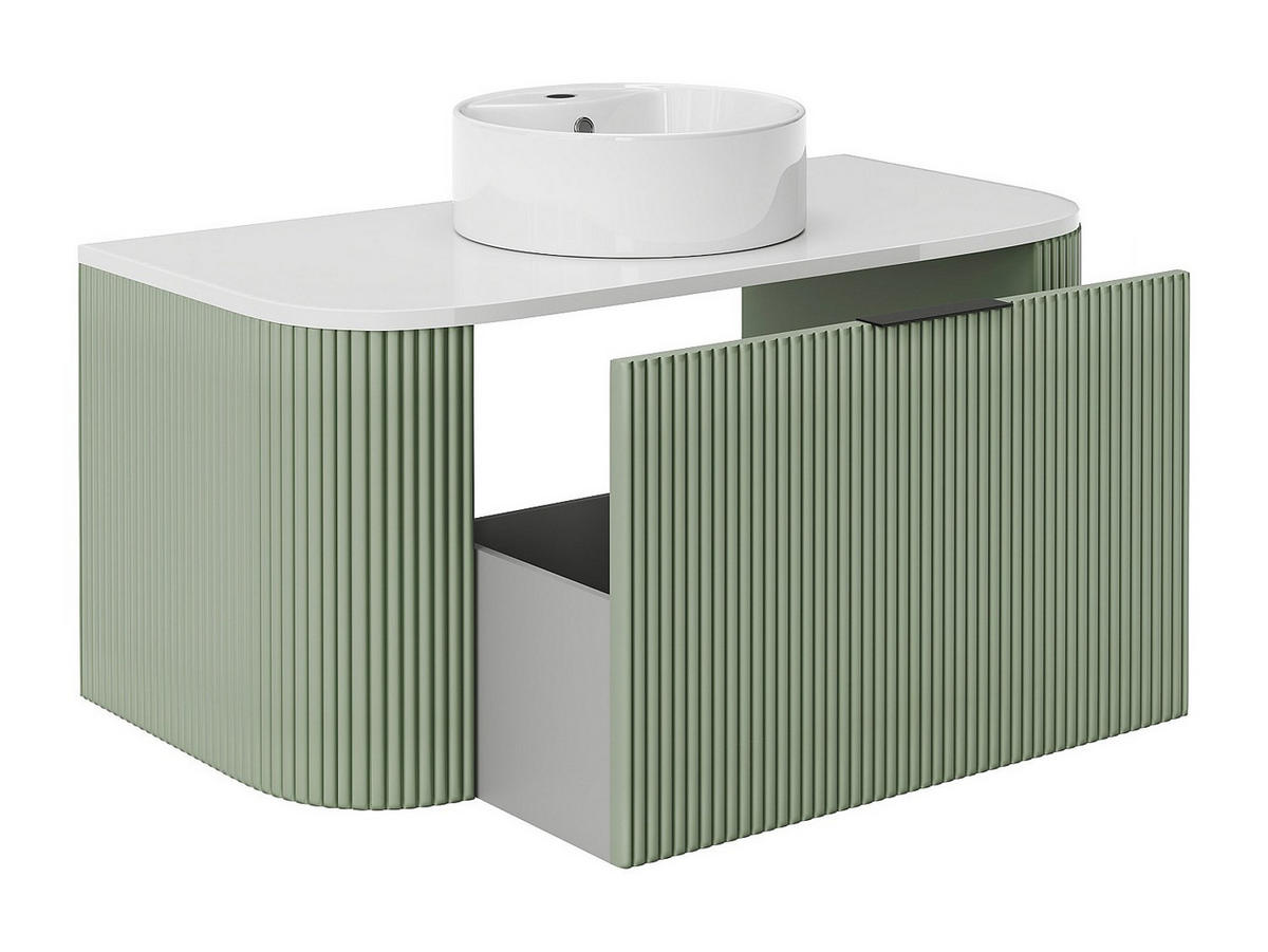 EINZELWASCHTISCH - 99 cmcm x 50 cmcm - Holz, Platte - Grün - LOMERI - Grün, Holz (99/45/50cm) - Vente-Unique