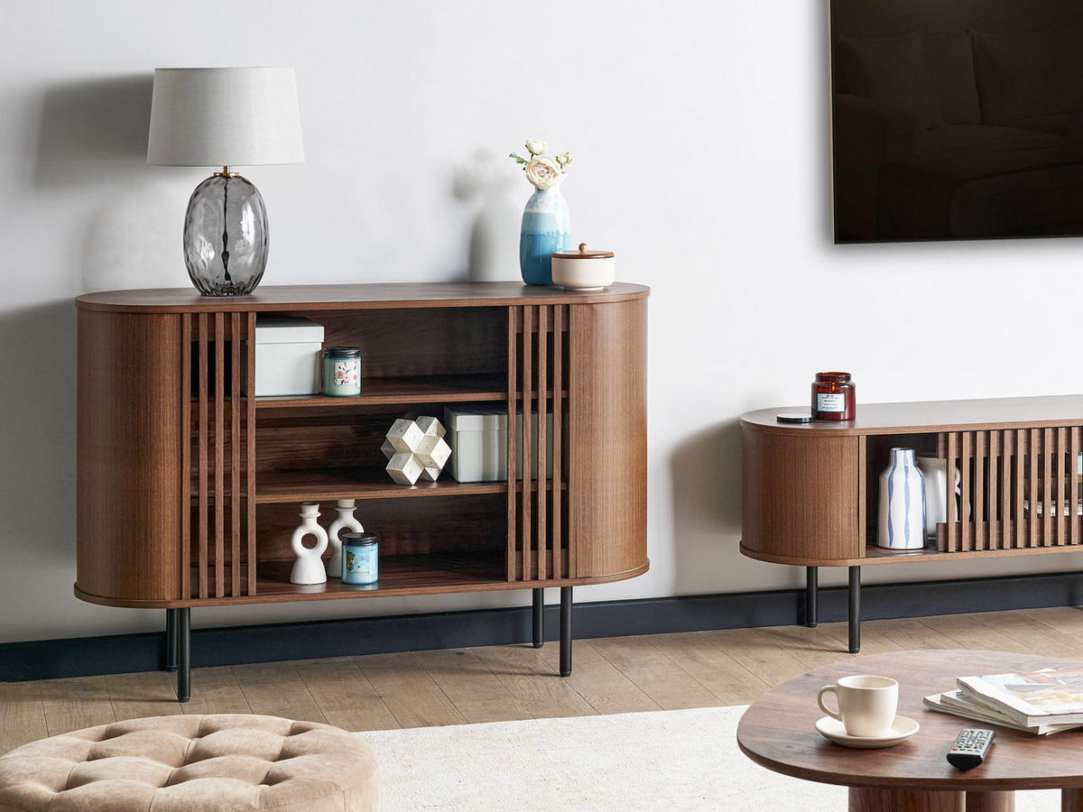 SIDEBOARD Dunkelbraun Taroon - Dunkelbraun, Holzwerkstoff (120/80/40cm) - Beliani