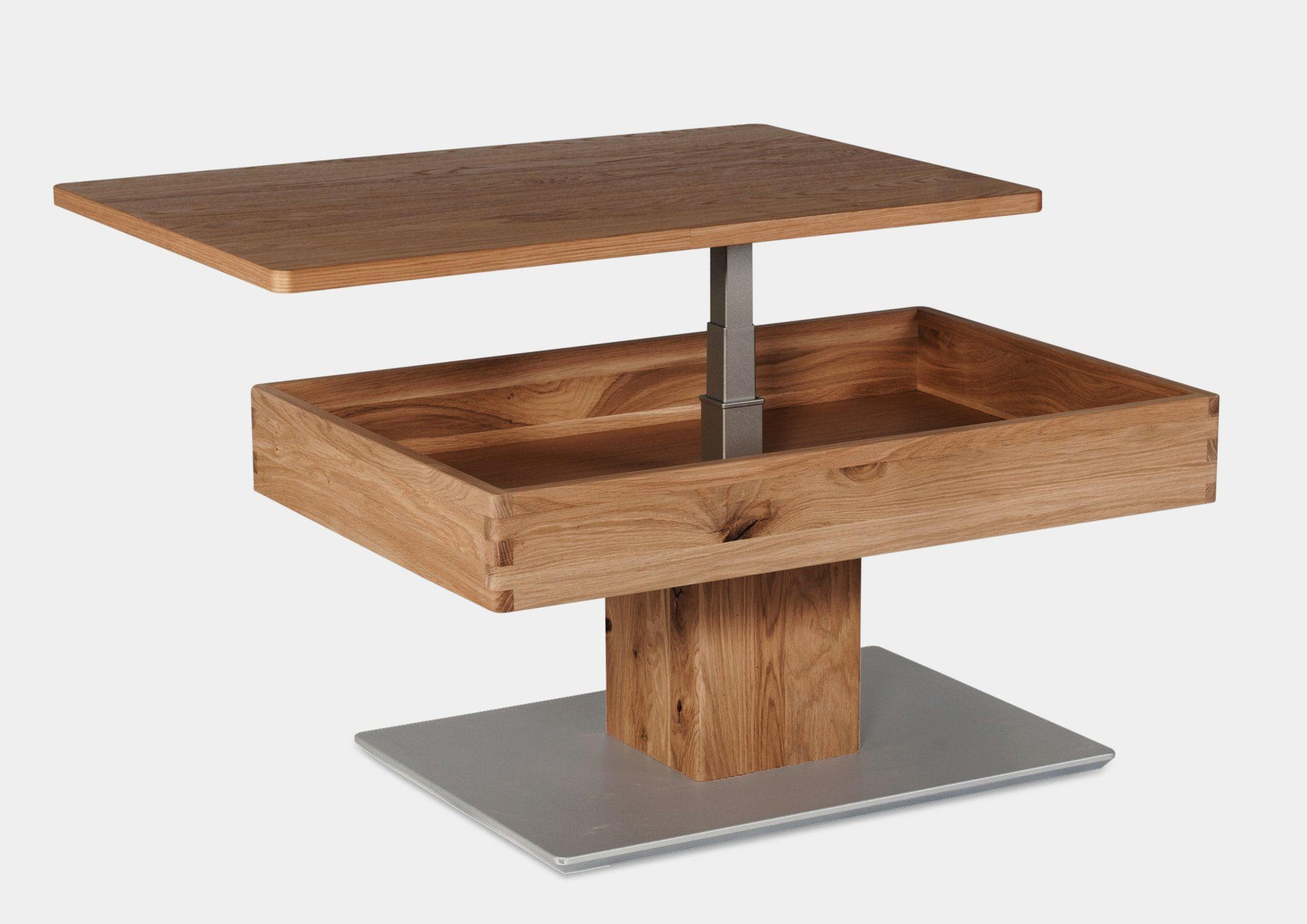 COUCHTISCH Celeste 90x60x43 höhenverstellbar;diagonal verschiebbar Wildeiche - Wildeiche, Holz (90/60/43cm) - 58aufmkessel