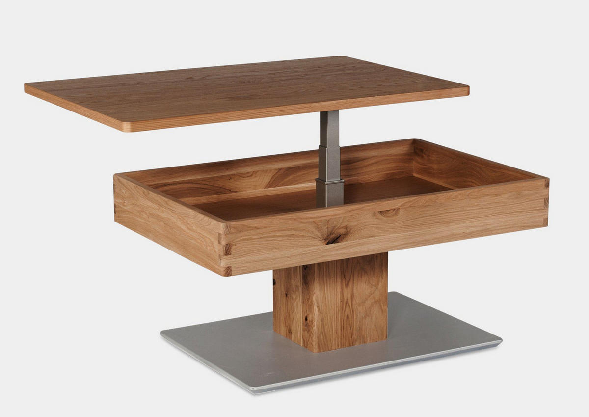 COUCHTISCH Celeste 90x60x43 höhenverstellbar;diagonal verschiebbar Wildeiche - Wildeiche, Holz (90/60/43cm) - 58aufmkessel