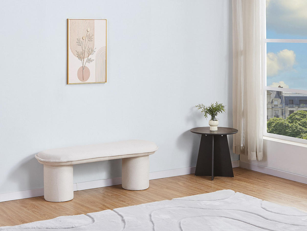 SITZBANK - 122 cm x 44 cm - Stoff - Beige - ELAMIU - Beige, Textil (122/42/44cm) - Vente-Unique