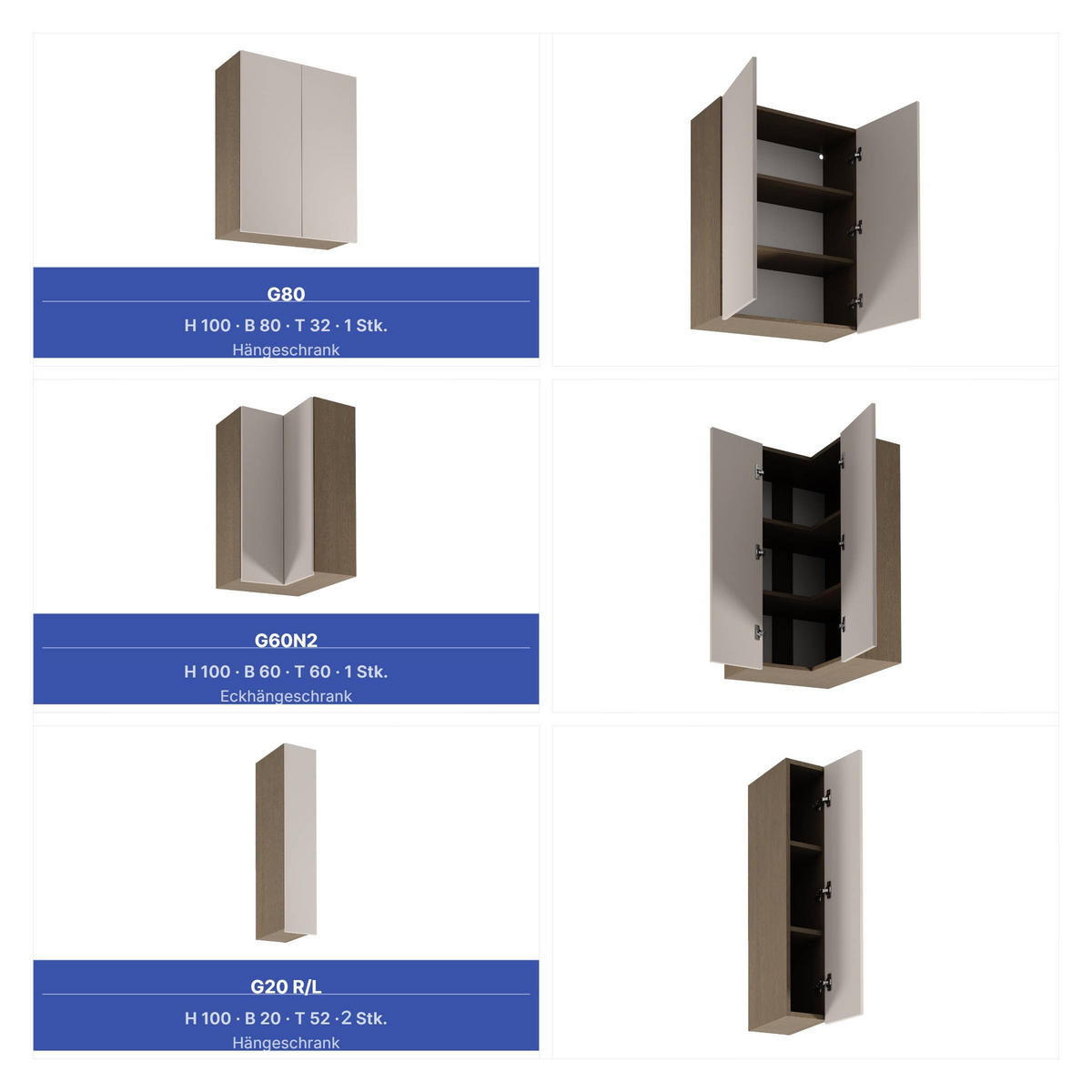 WINKELKÜCHE 405cm x 205 cm - Sorento KS5-M405 - in Beige / Dunkle Eiche - Beige/Dunkelbraun, Holz (610/247/58cm)