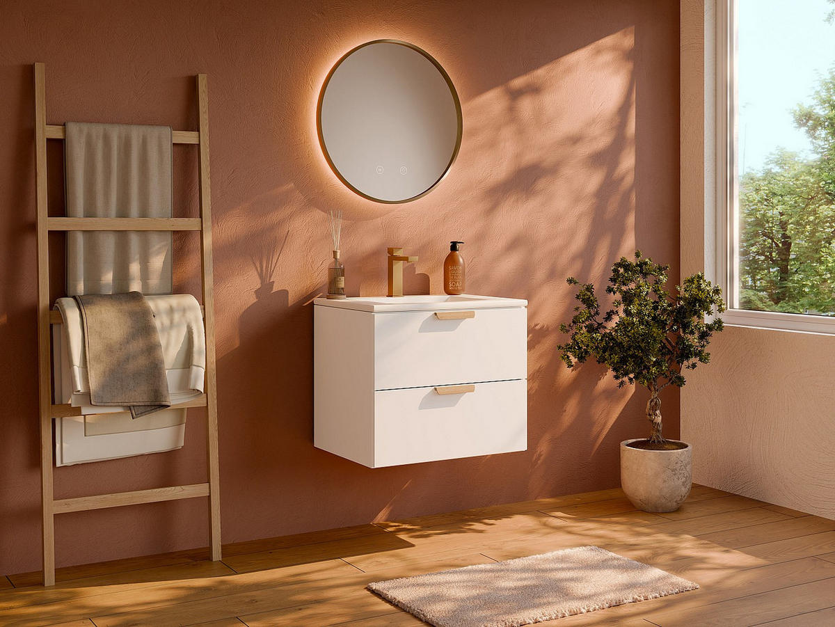 WASCHBECKENUNTERSCHRANK - 60 cm x 46 cm - holz - weiß Avoreli - Weiß, Holz (60/50/46cm) - Vente-Unique