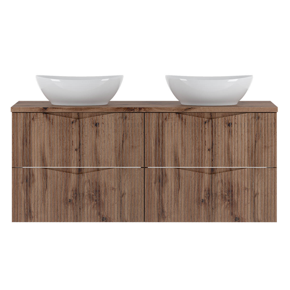 DOPPELWASCHTISCH 120.6cm Tao Holz - Braun, Holzwerkstoff (120.6/50/45.8cm) - Petits-meubles