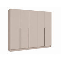 DREHTÜRENSCHRANK Riva 250 cm Kaschmir – platzsparend mit Innenspiegel & Kleiderstange - Kaschmir, Holzwerkstoff (250/215/61cm) - BM-Möbel