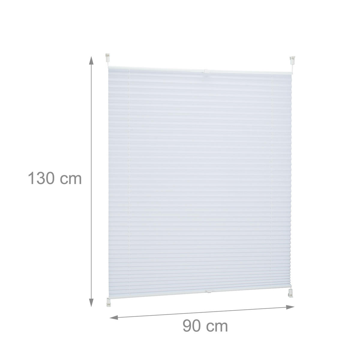 PLISSEE - Weiß, Kunststoff/Textil (90/130/2cm) - Relaxdays