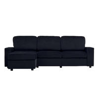 ECKSOFA 245.5/150.5/86.5 cm Schwarz mit Stauraum und Ottomane - Schwarz, Textil (245.5/150.5cm) - Oxeza