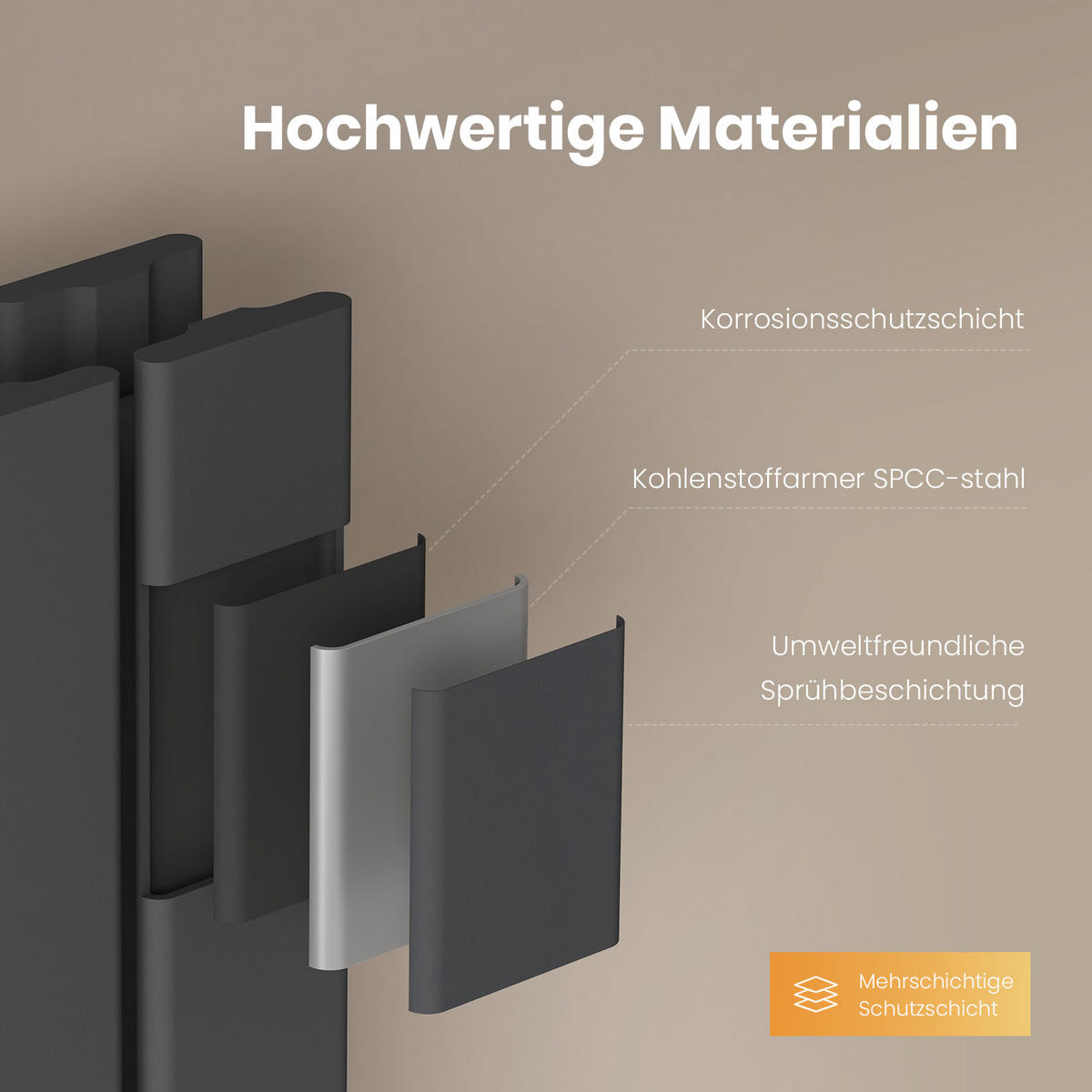 HEIZKÖRPER Flachheizkörper Anthrazit 180/46/6,3 cm - Anthrazit, Metall (46/180/6.3cm) - EMKE