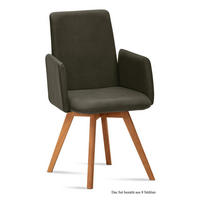 ARMLEHNSTUHL (8er-Set) Dilys 52x92x60 Eiche geölt/Khaki - Dunkelgrün/Eichefarben, Kunststoff (60/92/52cm) - 58aufmkessel