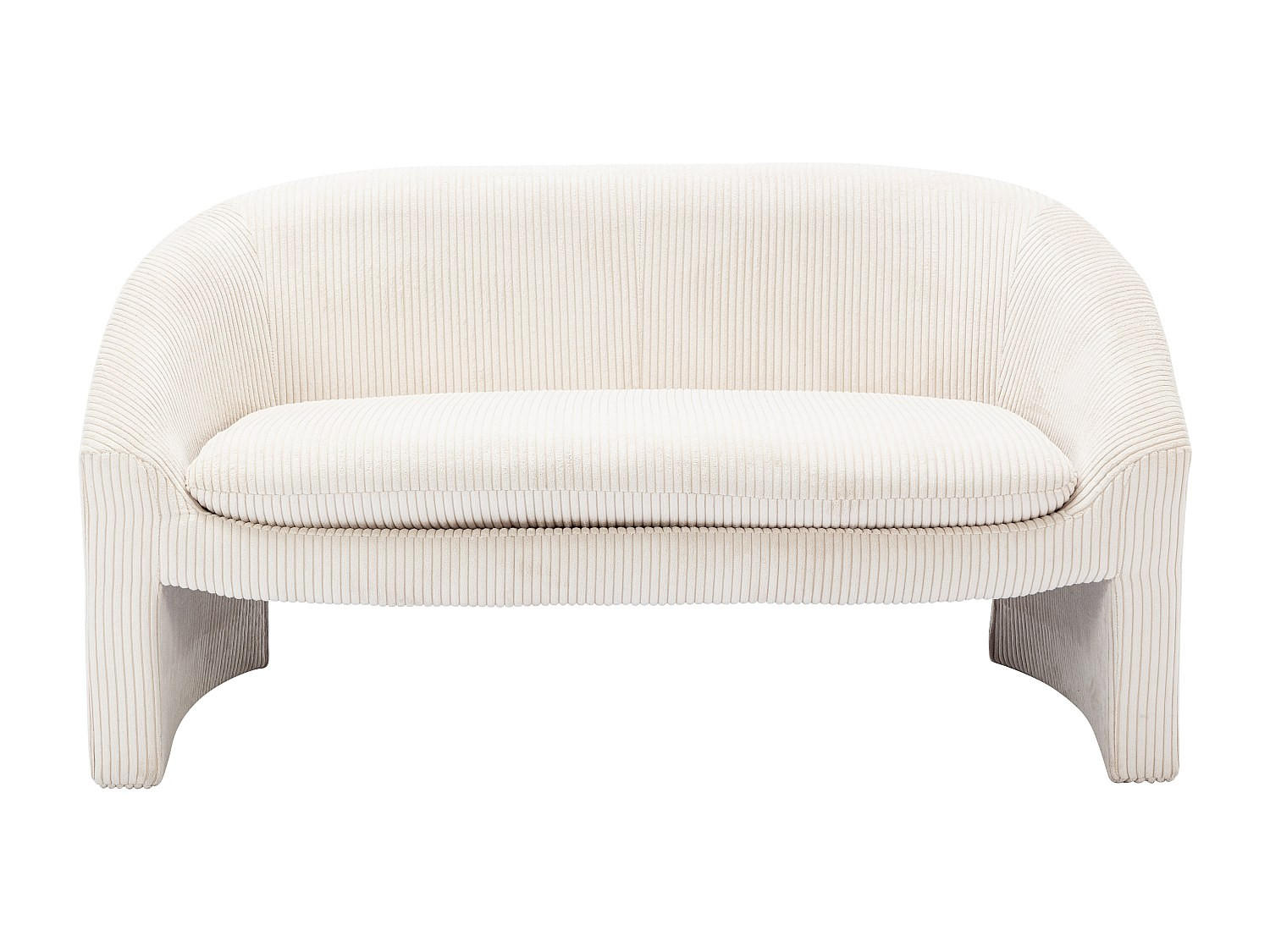 SOFA - 2 Personen - samt - cremefarben Ossana - Creme, Textil (137/74/74cm) - Vente-Unique