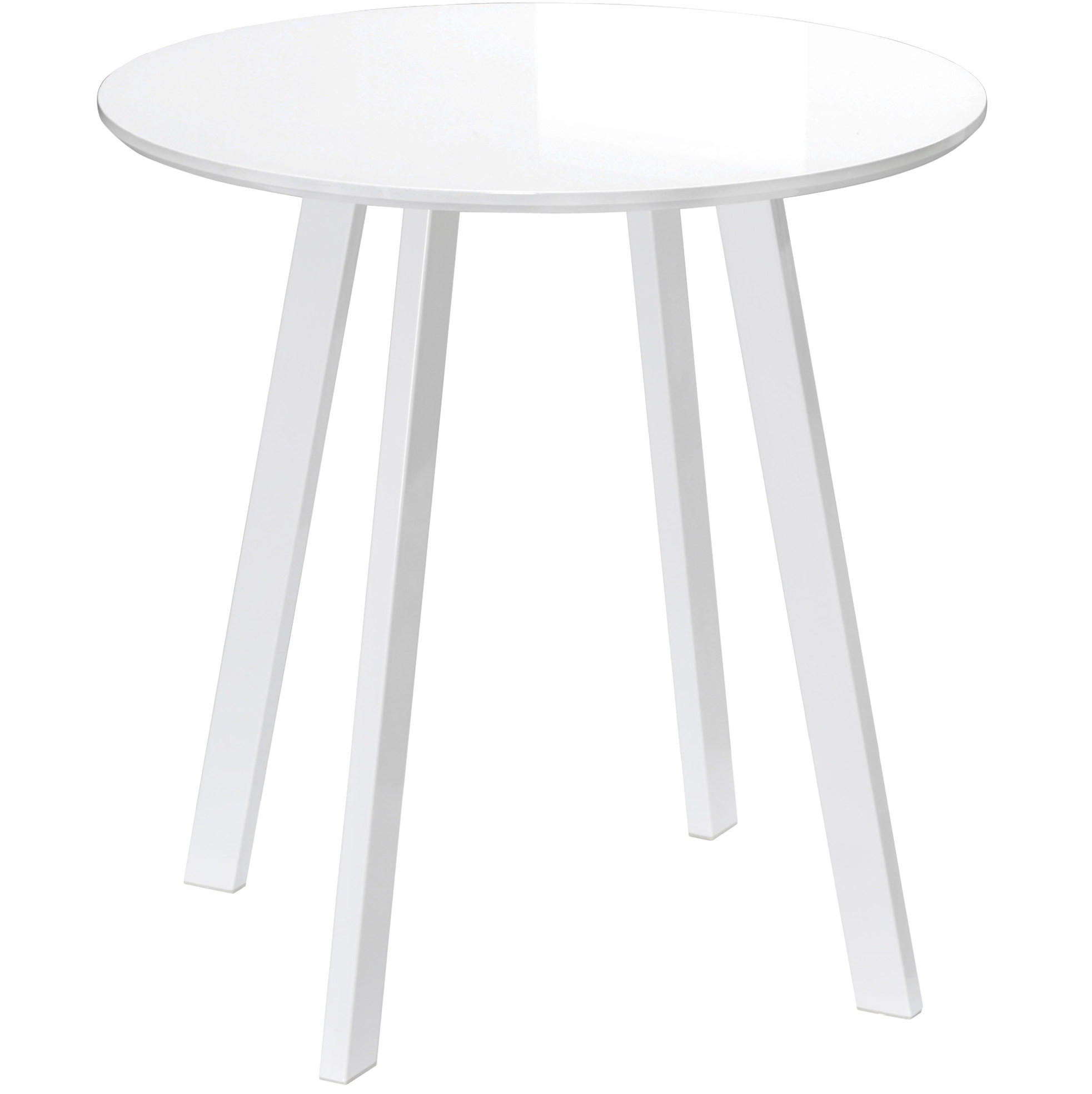 Redom JÍDELNÍ stůl 72/72/75 cm s lesklou deskou a šikmými kovovými nohami, bílá
